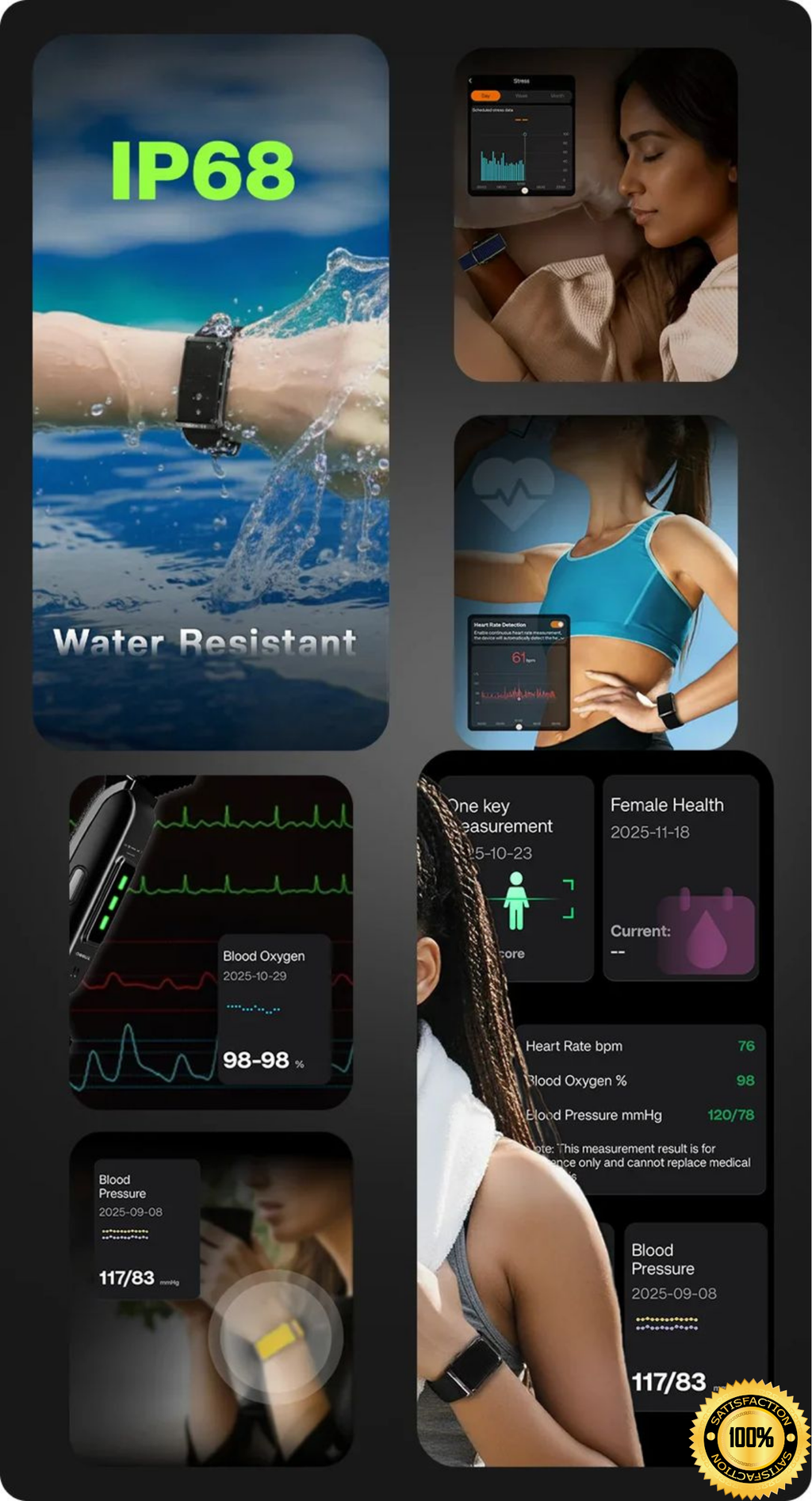 G-58 Advanced Smart Display  Fitness  Band  Black