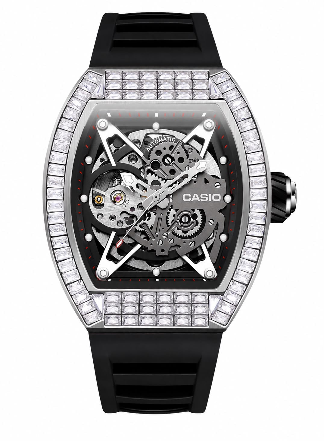 AUREX G-1000M-SKELETON AUTOMATIC SILVER WATCH
