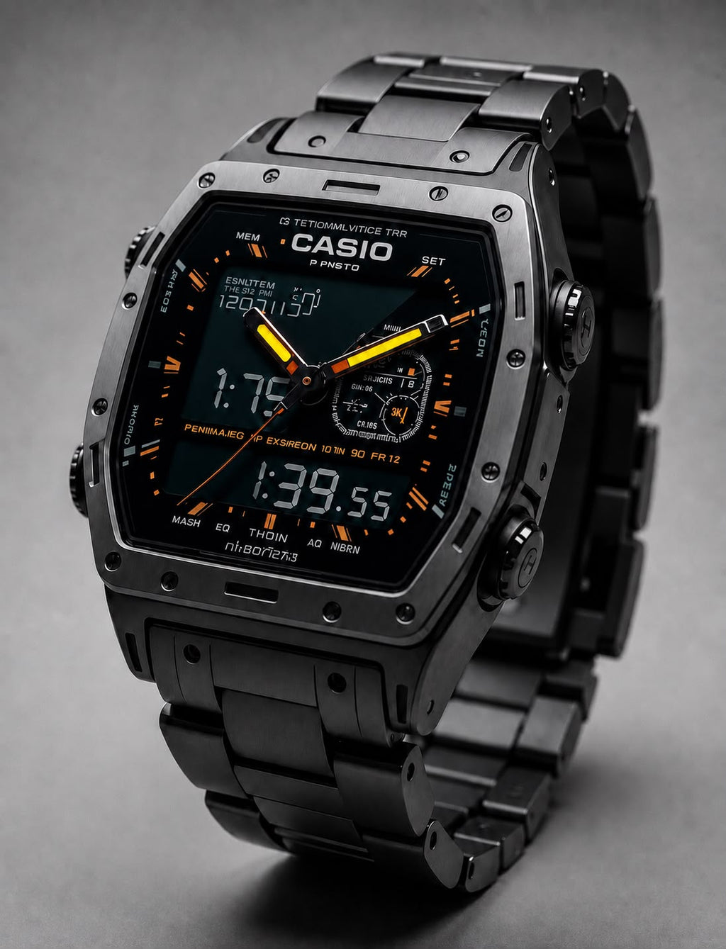 ECD3726-BK99  Obsidian Commander X – Premium Analog-Digital Executive Watch