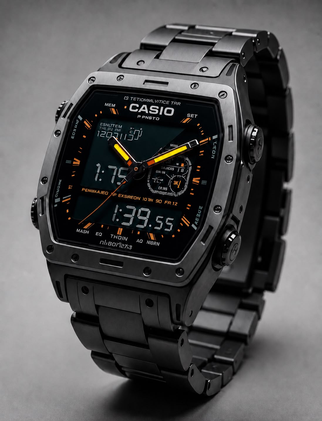 ECD3726-BK99  Obsidian Commander X – Premium Analog-Digital Executive Watch